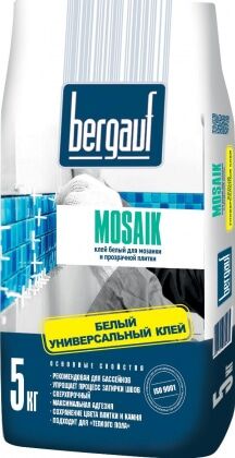 Клей для плитки мозаики белый Bergauf Mosaik 5кг