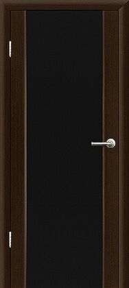 Межкомнатная дверь остекленная 7 тип 3 венге черное ст. шпон