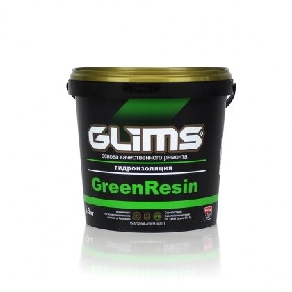 Гидроизоляция-герметик Glims-GreenRezin 1,3кг