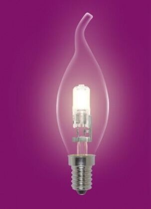 Лампа галогеновая энергосберегающая HCL-60/CL/E14 свеча на ветру