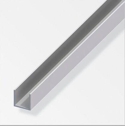 Профиль U-образный, алюминиевый, 8x10x1.3х1000 мм, цвет серебро