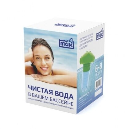 Препарат для дезинфекции воды в бассейне в поплавке дозаторе Mak 4 2шт 200гр
