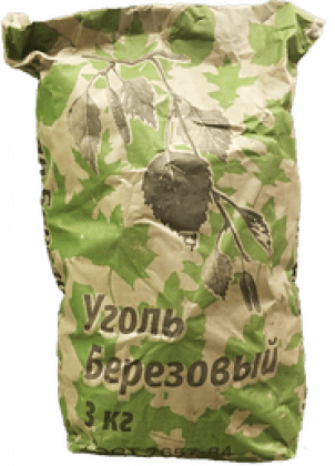 Уголь древесный березовый 3кг (Транзит-Ойл)