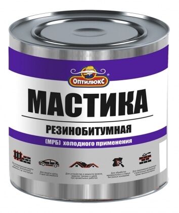 Мастика резинобитумная МРБ Оптилюкс, 1,8кг, банка