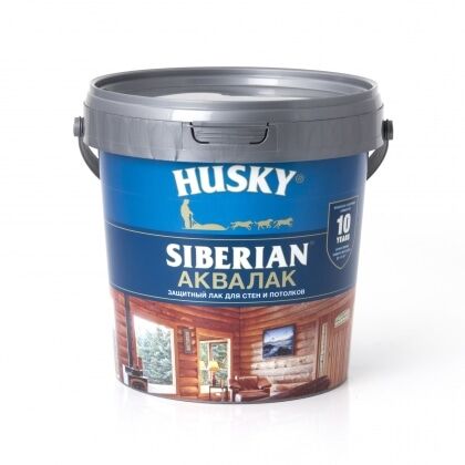 Лак акриловый HUSKY SIBERIAN Аквалак полуматовый 0,9л