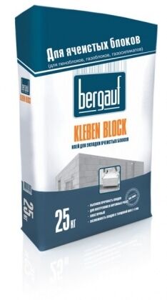 Клей для укладки ячеистых блоков Bergauf Kleben Block 25кг