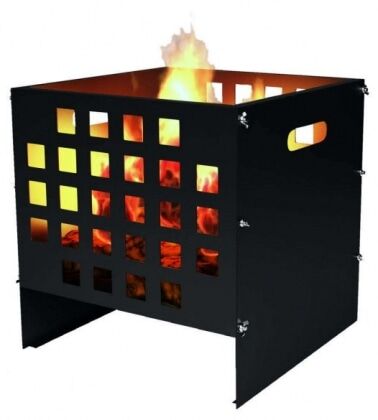 Очаг для костра 400х400х400мм CUBE FIREWOOD сталь 0,7мм,разборная конструкция,безопасные края–лазерная обработ