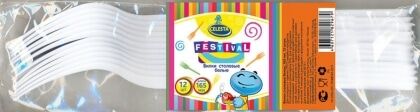 Вилки столовые одноразовые Celesta 16,5см 12шт белые,ПП