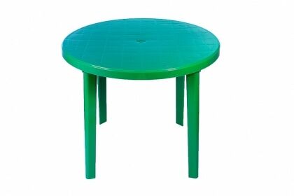 Стол круглый пластиковый 900х900х750мм зеленый