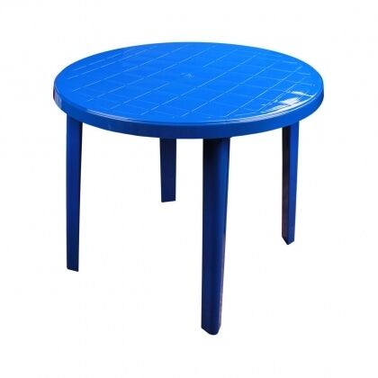 Стол круглый пластиковый 900х900х750мм синий