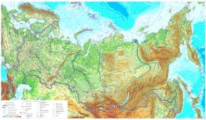 Фотообои Карта России 465х270см на бумажной основе
