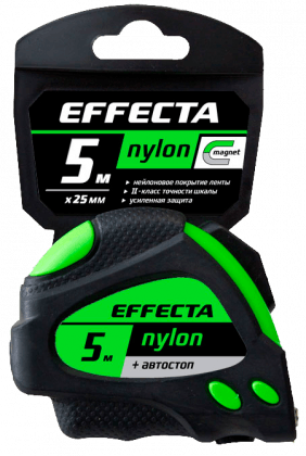 Рулетка 5мх25мм пластиковый корпус Effecta Nylon