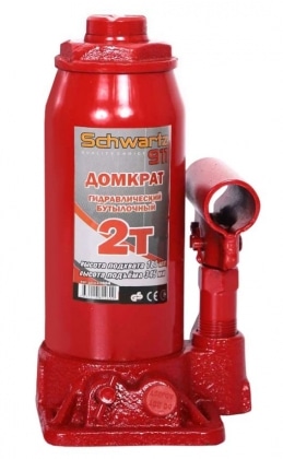 Домкрат гидравлический бутылочный SCHWARTZ-911,2т,высота подъема 180-345мм