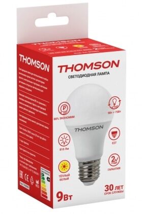 Лампа светодиодная THOMSON LED A60 9W E27 3000K