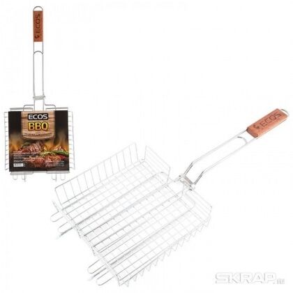 Решетка для барбекю ECOS-22001D глубокая со стопами хром 22x22x5см