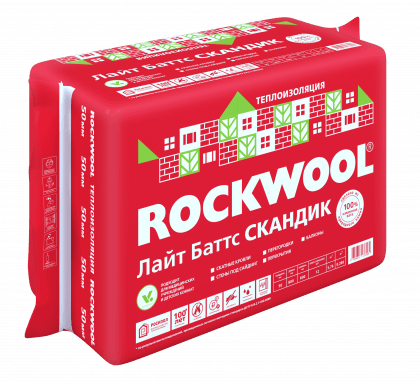 Плита Rockwool Лайт Баттс Скандик 800х600х50 (0,288м3=5,76м2)уп