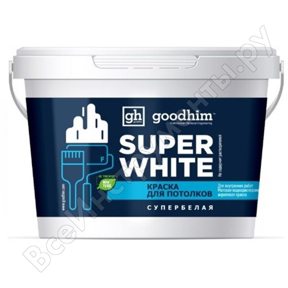 Краска в/д для стен Goodhim F+ супербелая 14кг