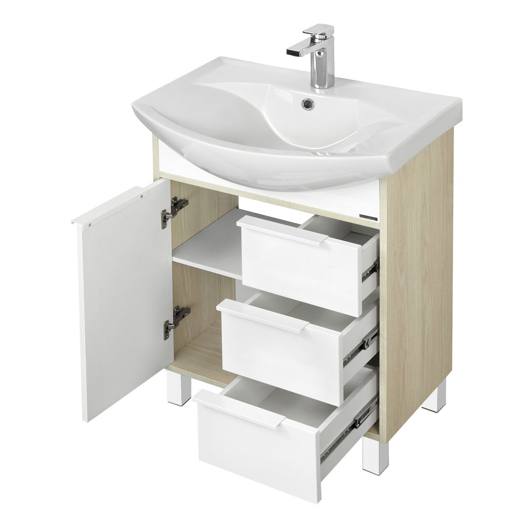 Тумба-умывальник РИКО 65 белый/ясень