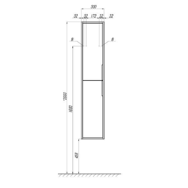 Шкаф-колонна Рико белый/ясень фабрик 1А216603RIB90