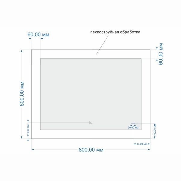Зеркало LED 030 с подсветкой design 80*60 KN-LU-LED030*80-d-Os