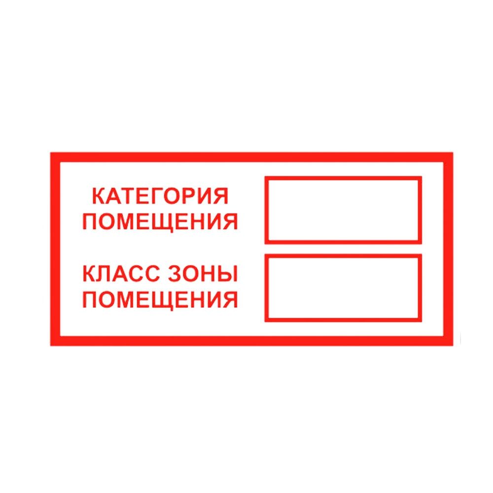 Знаки Категория помещений пластик