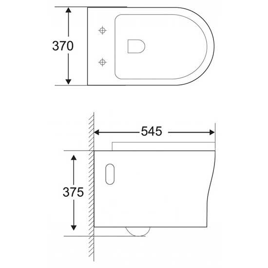 Унитаз подвесной ANCONA BB1224CHR+Сиденье дюропласт PIANO soft close BB2111SC