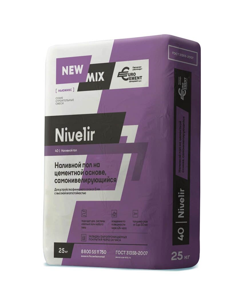 Пол наливной финишный Nivelir 25 кг