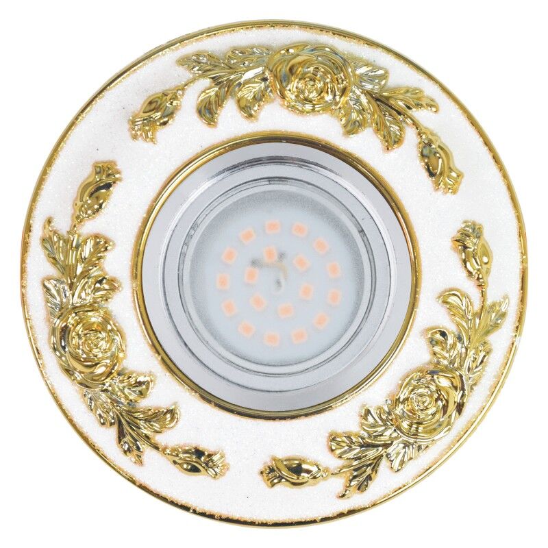 Светильник DLS-A105 GU5.3 CHROME/WHITE+GOLD