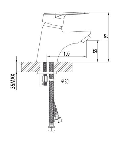 Смеситель д/умывальника LEMARK LUNA (LM4106C) 14891