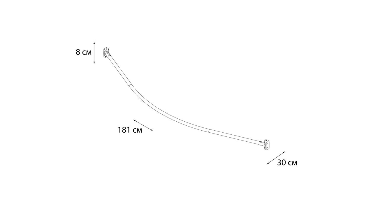 Карниз для ванной дуговой 180см FX-25144