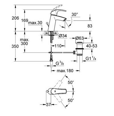Смеситель однорычажный для раковины Eurosmart 23322001