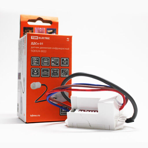 Датчик движения ДДСк-01 800Вт IP44 TDM