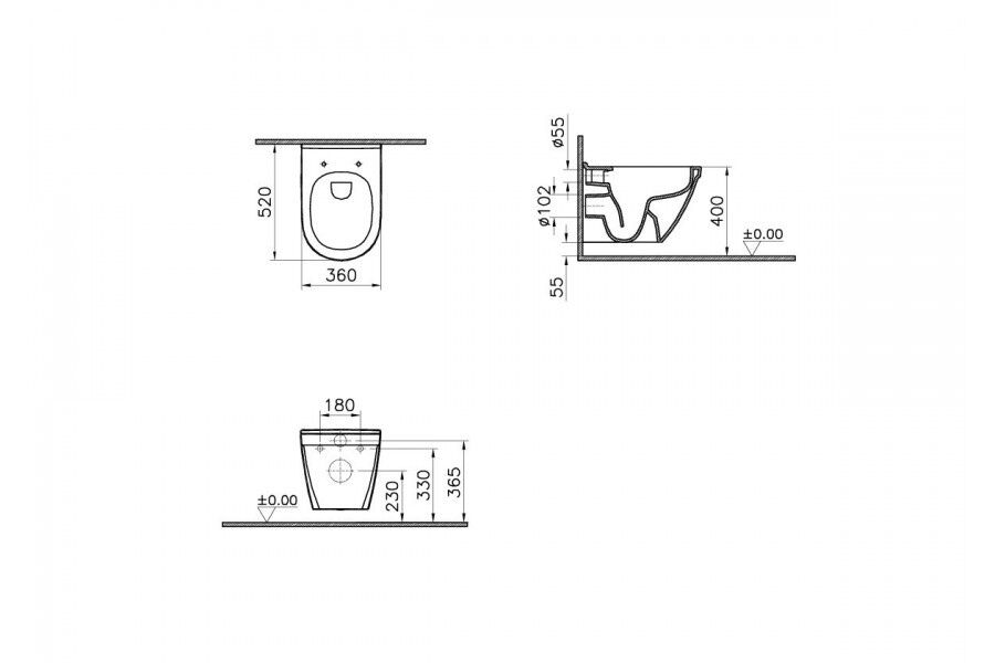 Унитаз подвесной 7740В003-0075 S50  + Сиденье  S50 микролифт 72-003-309