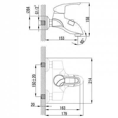 Смеситель для ванны Lasanne DK23094CNK