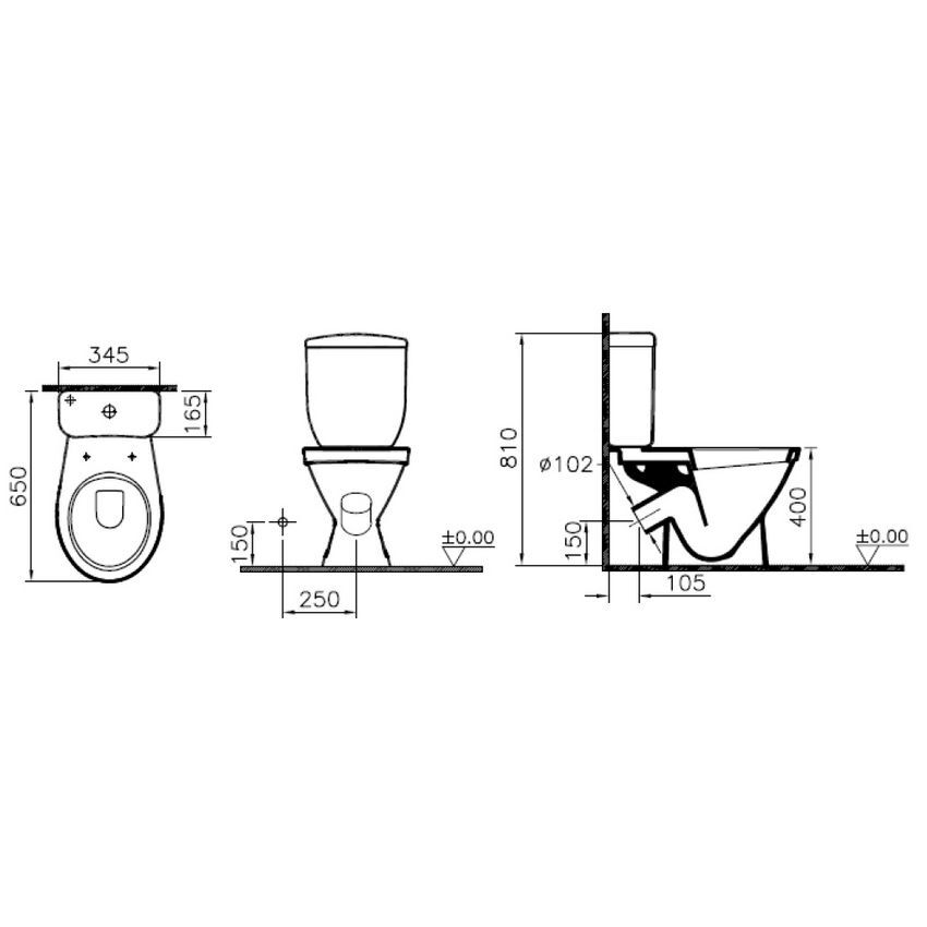 Унитаз-компакт VitrA Norm Blanc 9837B099-7201 с микролифтом