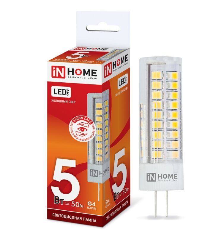 Лампа LED-JC-VC 5Вт 12В G4 6500K IN HOME