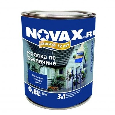 Грунт-эмаль по ржавчине 3 в 1 Novax Goodhim гл.тем.серый RAL7016 0,8л