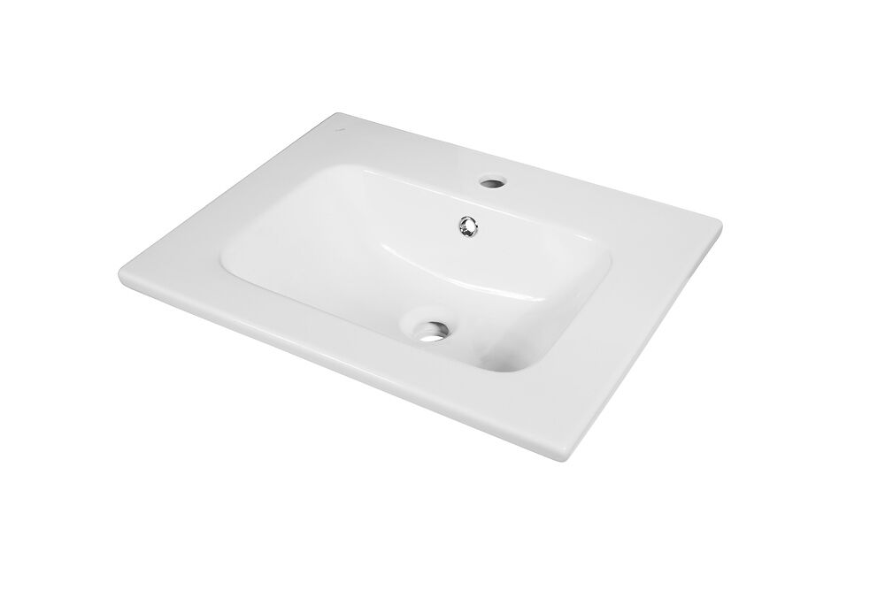 Тумба подвесная Сириус-60 с 1 ящ.белая + Умывальник Эйфория-60