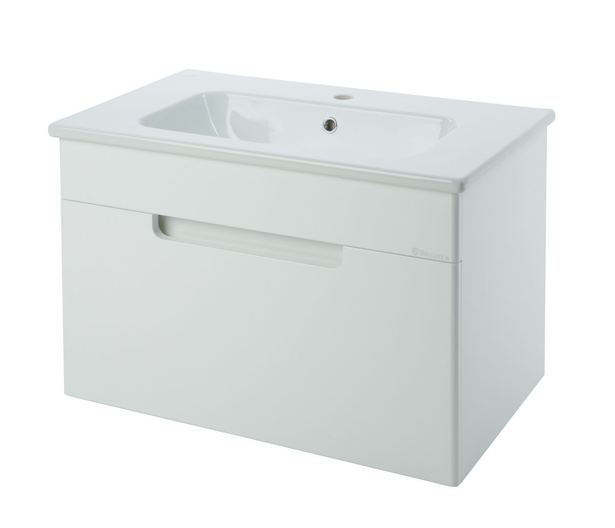 Тумба подвесная Сириус-60 с 1 ящ.белая + Умывальник Эйфория-60