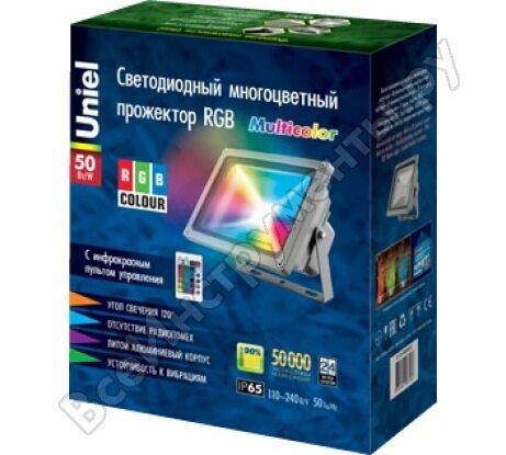 Прожектор ULF-S01-50W/RGB/RC IP65 110-240B Uniel