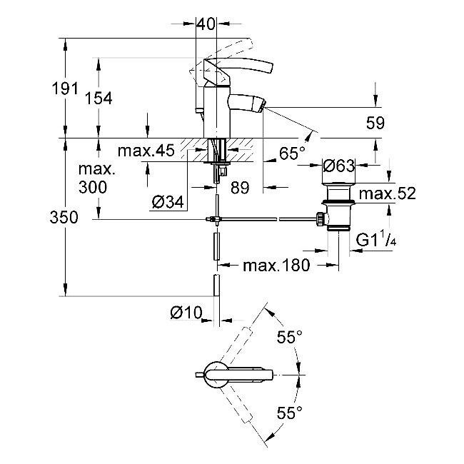 Смеситель д/раковины 1-рыч 33347 000 Tenso GROHE