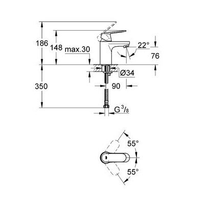 Смеситель для раковины Eurosmart Cosmopolitan 32824000 GROHE