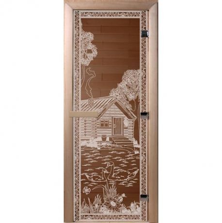Дверь 190х70 DoorWood Банька в лесу бронза