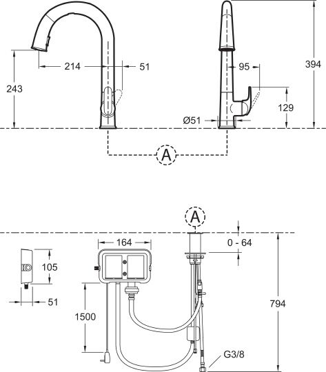 Смеситель SENSATE E72218-B7-CP