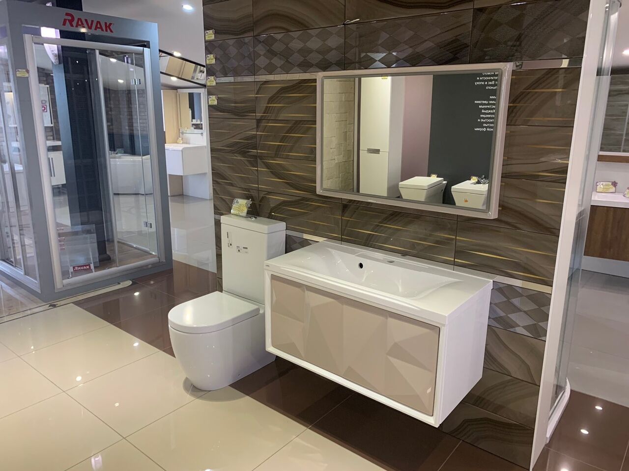 Тумба Romb 90П 1в.я. Cappuccino + Раковина Elen-90