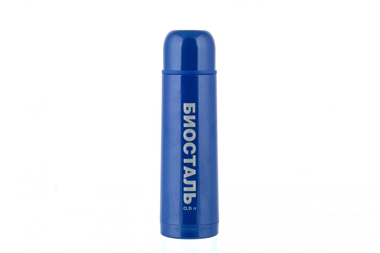 Термос у/г с кноп цветной синий NB-350 C-B BIOSTAL