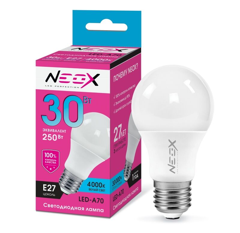 Лампа LED-A70 30Вт 230В Е27 4000К 2400Лм NEOX