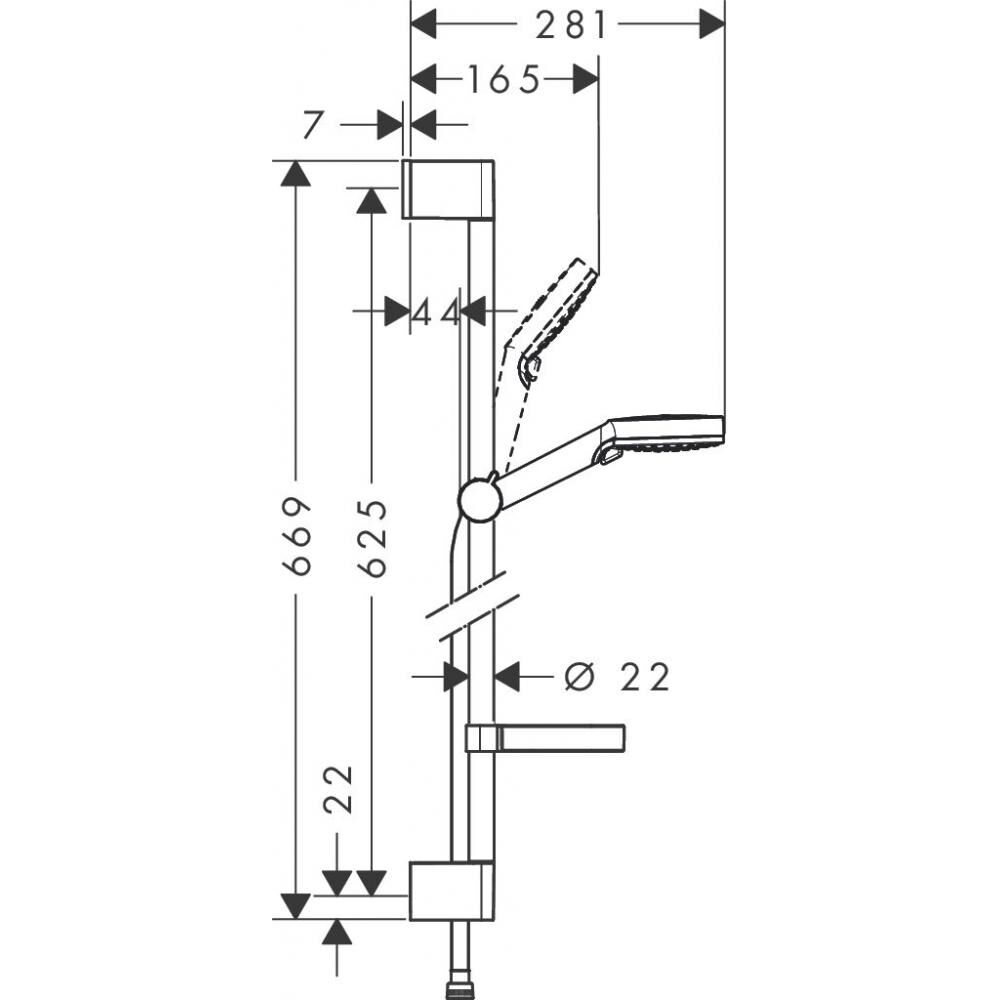 Гарнитур душевой 65см с мыльницей HG Crometta Vario HANSGROHE 26553400