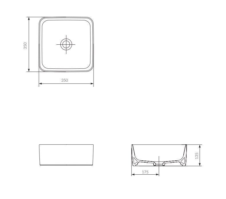 Раковина CREA 35 белый P-UM-CRE35/1-oc-S