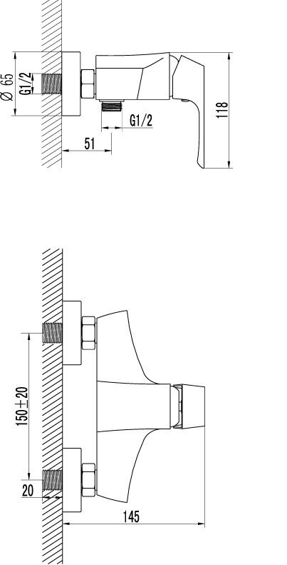 Смеситель д/ душа LEMARK UNIT (LM4503C) 18377